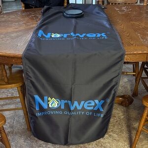 Norwex Black Table Overlay with Blue Logo